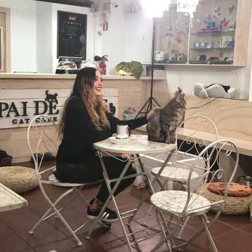 Laura Trillo Terapia Felina grabación vídeo Caixabank en Espai DeGats Barcelona 14 Enero 2019