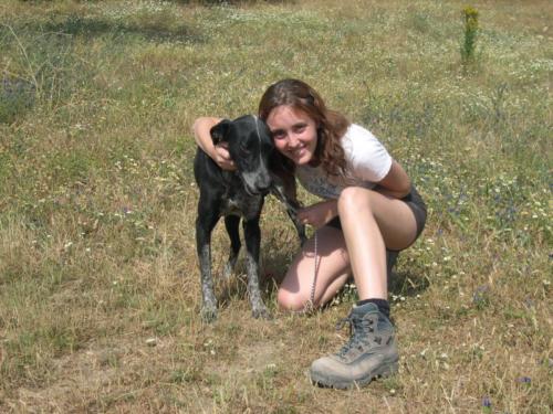 Laura Trillo y Diesel rescatado voluntariado ANAA 2003