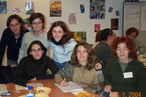 Laura Trillo y compañeras de ANAA y otras Protectoras en curso de RSPCA y ANDA en Salamanca 2004